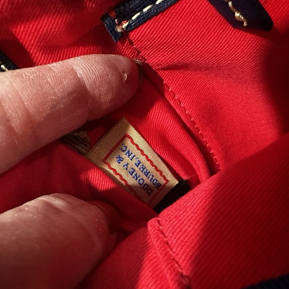 VTG DOONEY & BOURKE Navy White Sailboat Stripes Handbag Shoulder bag Mini Purse - Picture 13 of 16